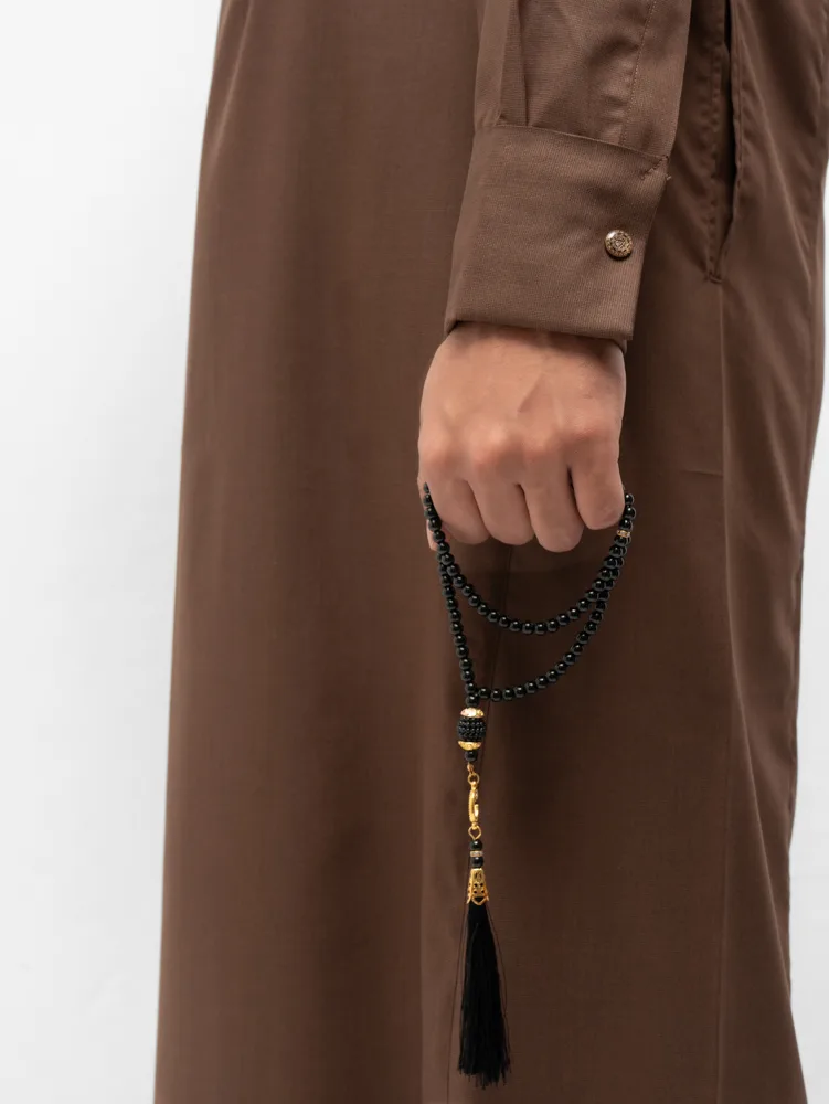 Arabian Platinum Thobe | Caramel Brown - Image 3