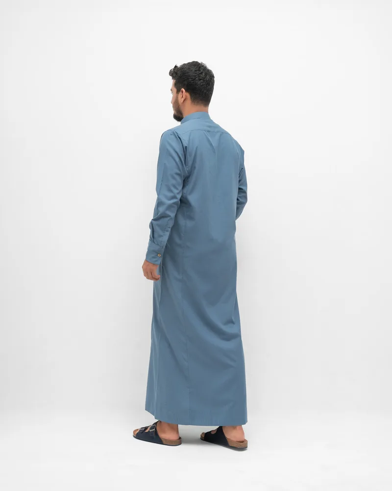 Arabian Platinum Thobe | Cornflower Blue - Image 4