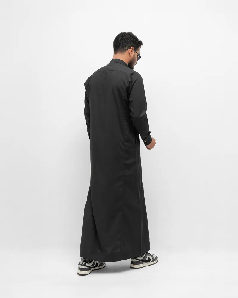 Arabian Platinum Thobe | Jade Black - Image 4