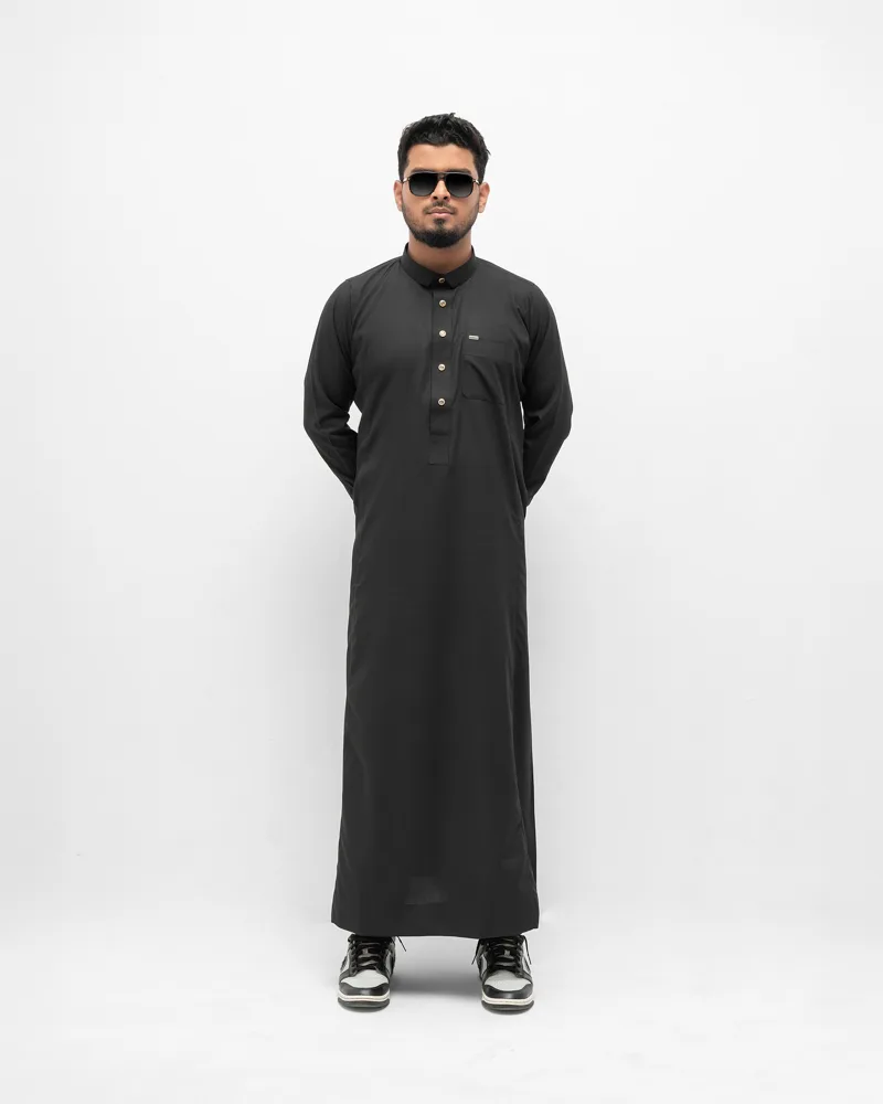 Arabian Platinum Thobe | Jade Black - Image 5