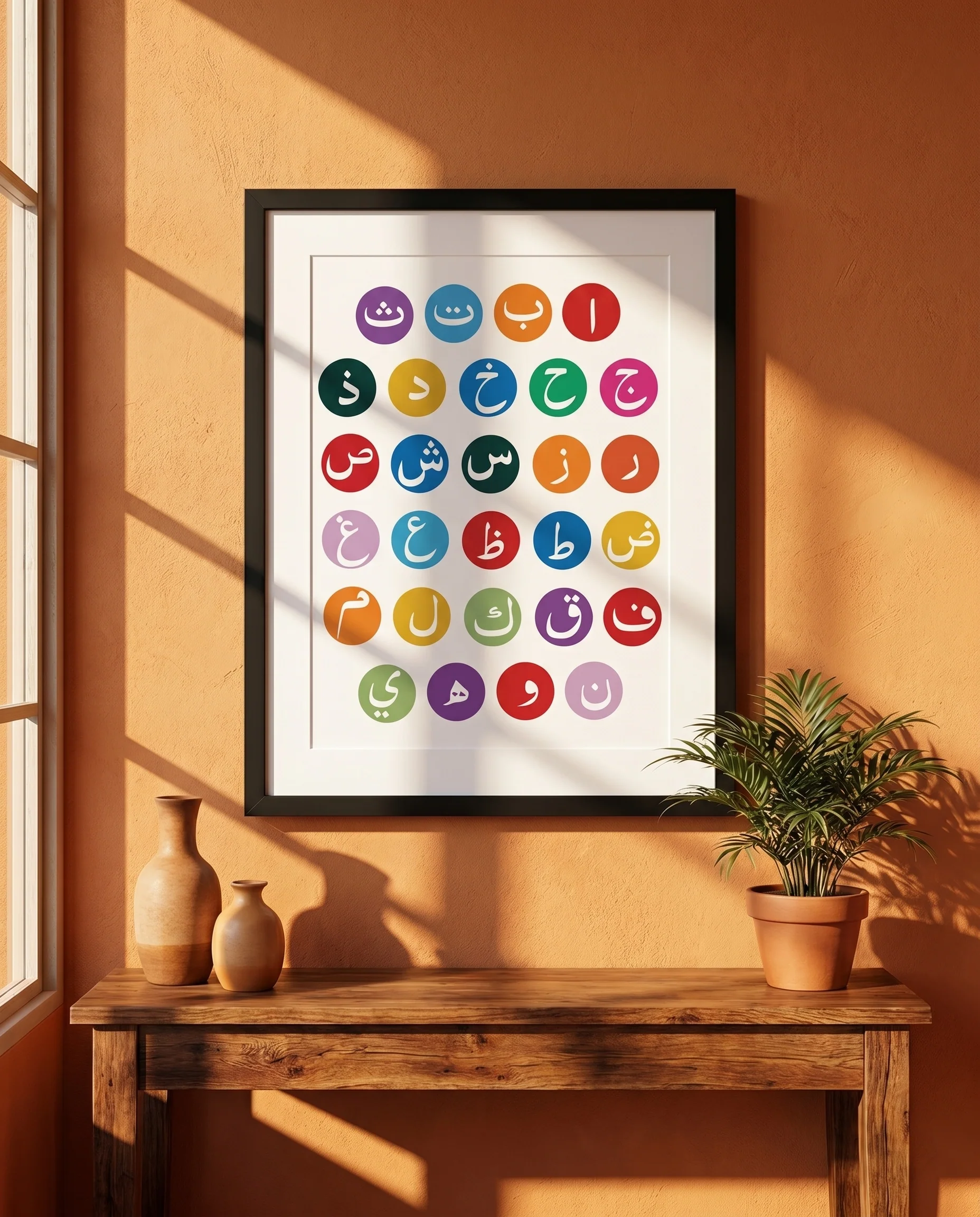 Arabic Alphabets Frame Natural Wood - Image 8