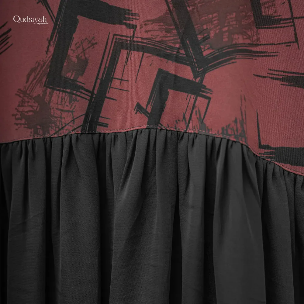 Ballerina Tuscan Red Premium Abaya - Image 3