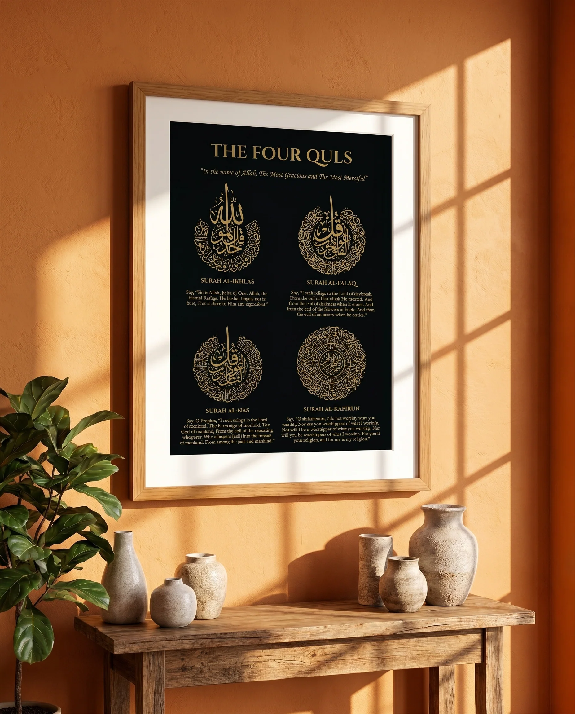 Four Quls Gold Foiled Wooden Frame - Image 2