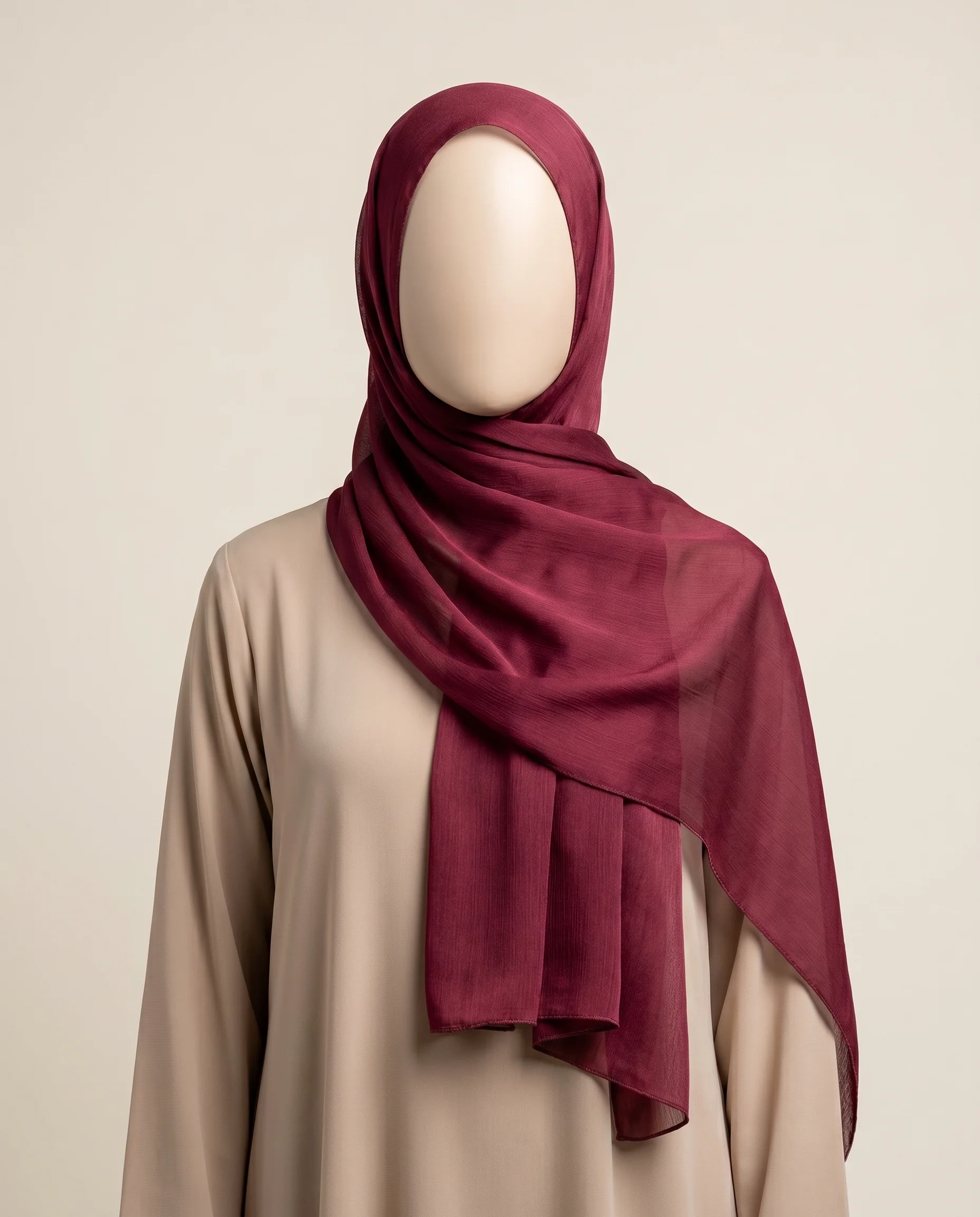 Pashmina Hijab Dark Maroon (PDM) - Image 4