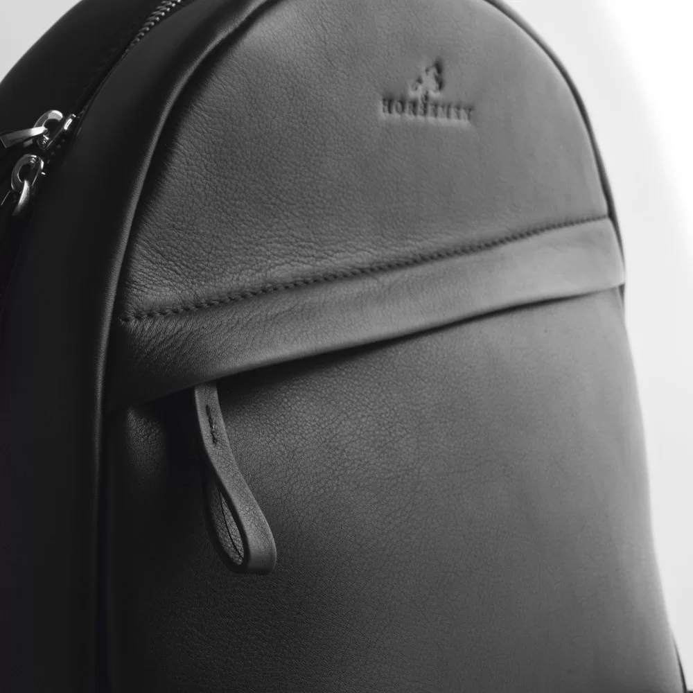 Zephyr - Black Leather Backpack Bag - Image 4